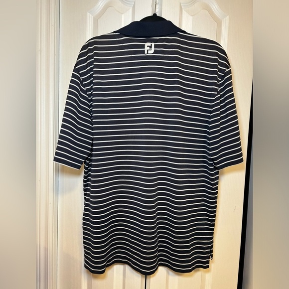 FootJoy FJ - Men's Black Striped Casual Basic Outdoor Polo Shirt in Size L - Picture 3 of 12